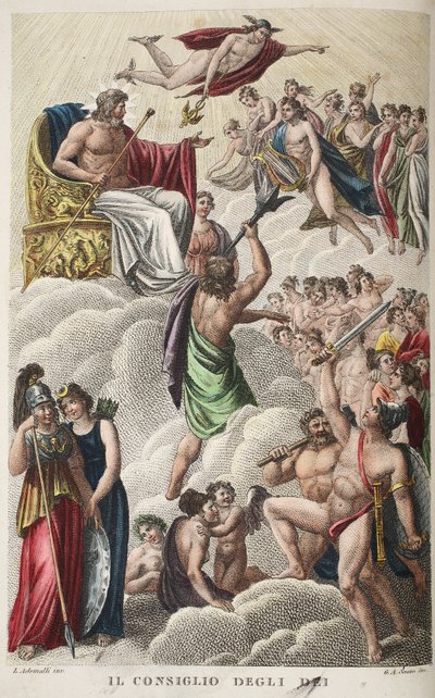 Council of the Gods or Il Consiglio Degli Dei, Book I, illustration from Ovid